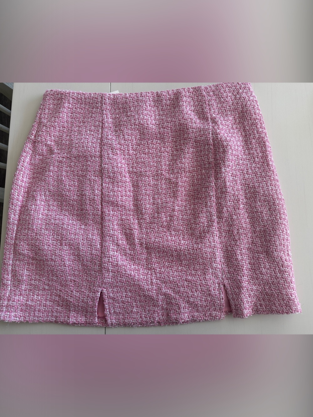Francesca's Collections Pink Tweed Mini Skirt